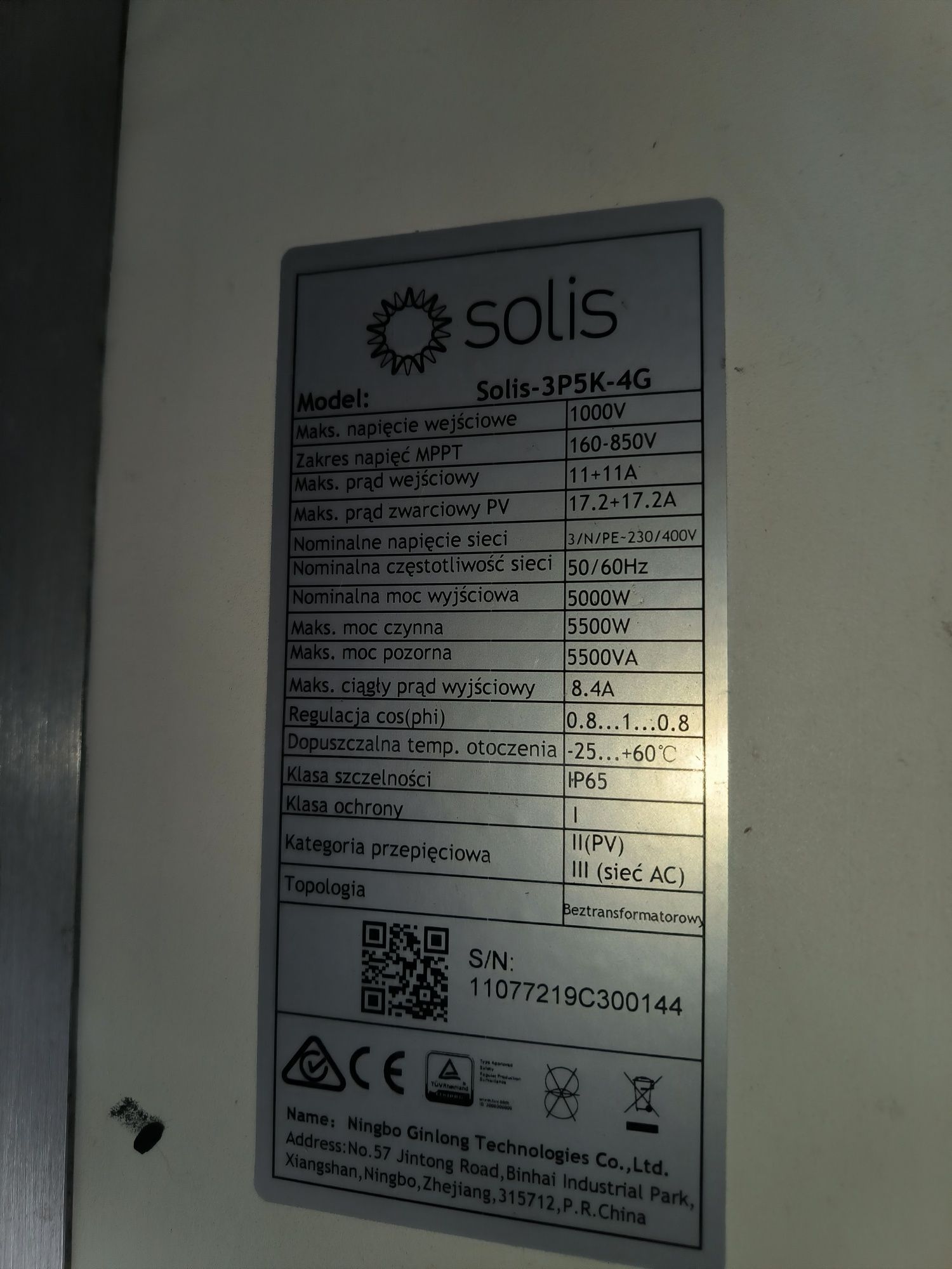 Falownik Inwerter Sieciowy Solis 3P5K-4G