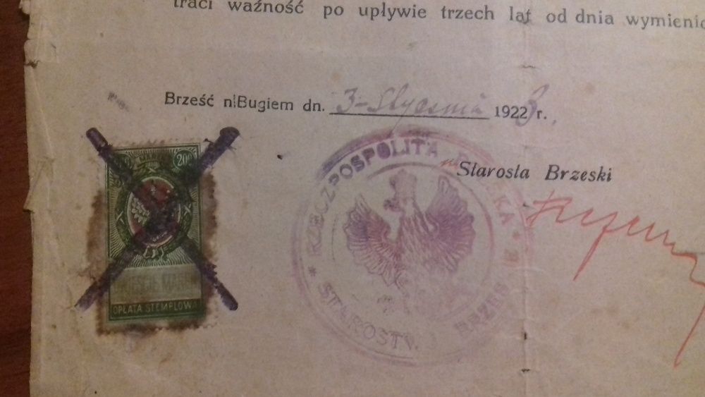 Z 1923 r.Poświadczenie obywatelstwa oryginalny dokument.