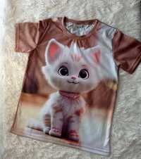 Koszulka dziewczęca kotek