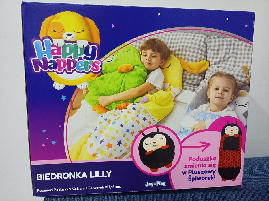 Happy Nappers biedronka Lily śpiworek śpiwór chowany poduszkę camping