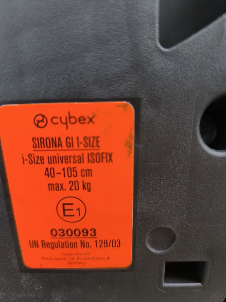 Fotelik cybex sirona g i , isofix