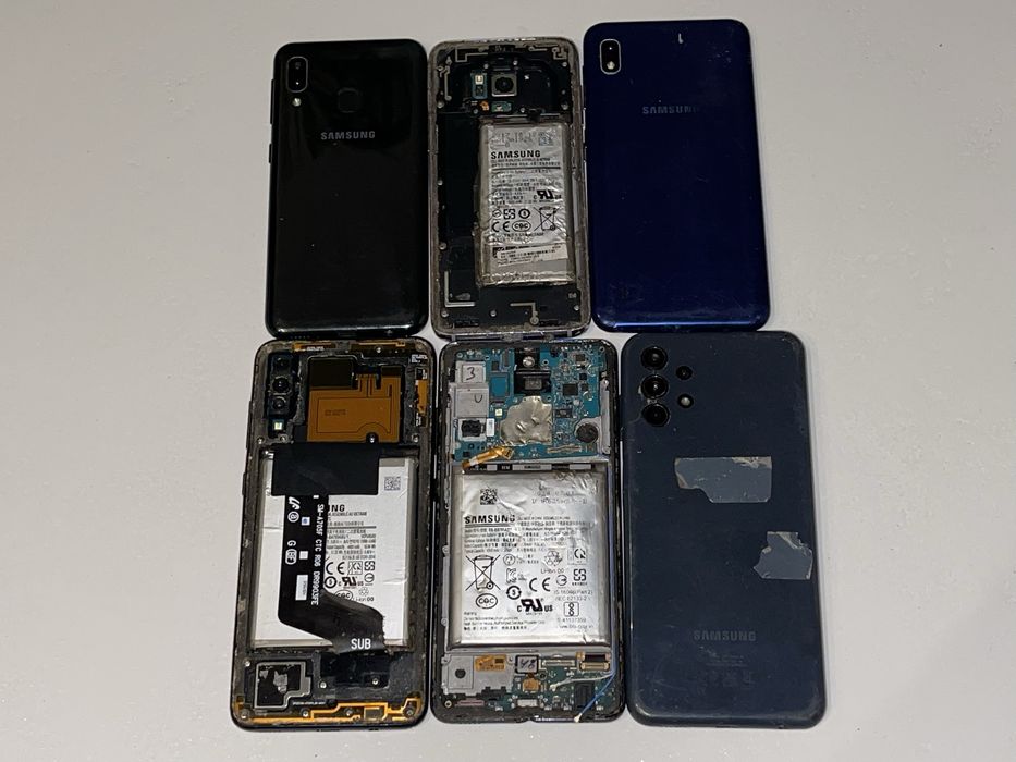 Samsung Galaxy uszkodzone telefony 6 szt dawcy A32 S8 A10 A70 A20e A52