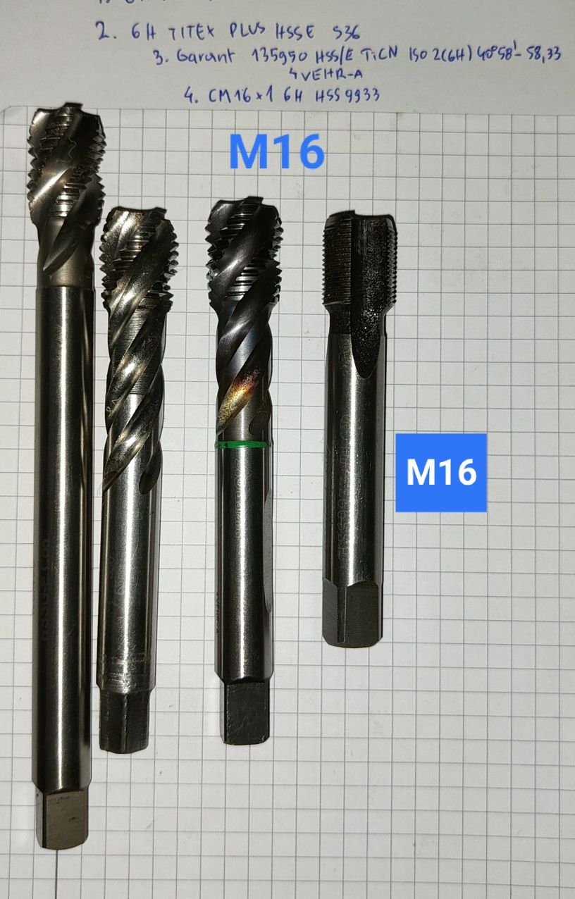 Gwintownik M30 M27 M24 M22 M20 M18 M16 G1/2 M2 M3 M5 M7 M2.5 M9 M6