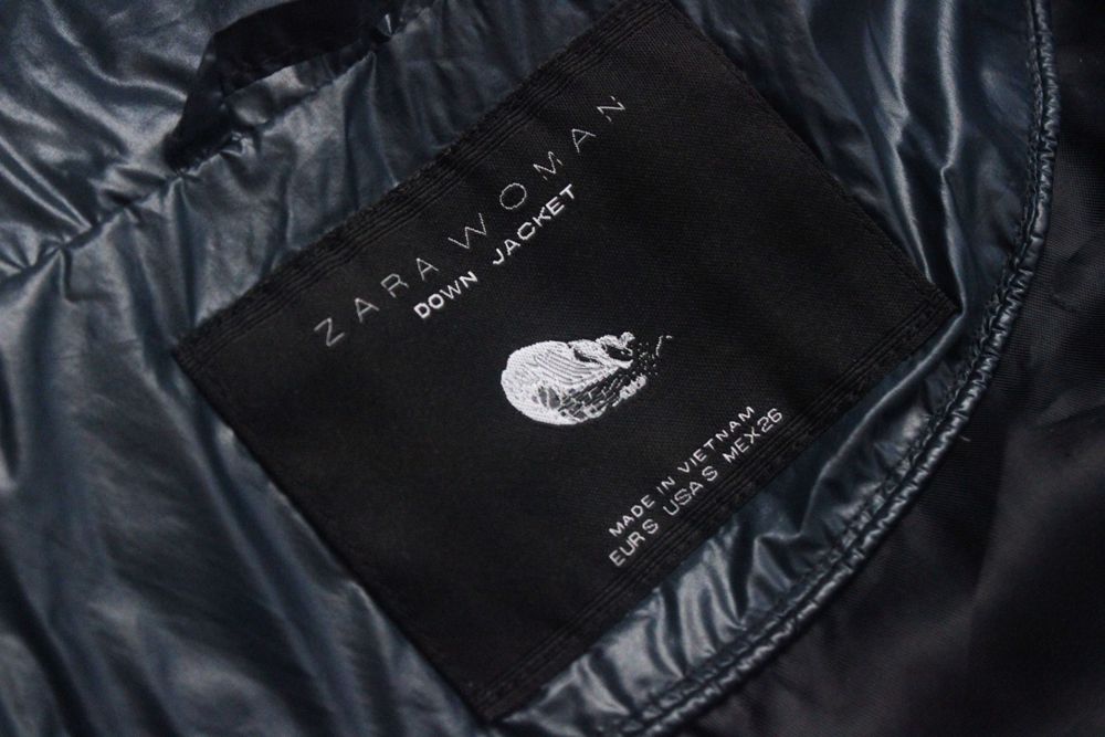 Натуральний пух стьобаний пуховик куртка від ZARA оригінал