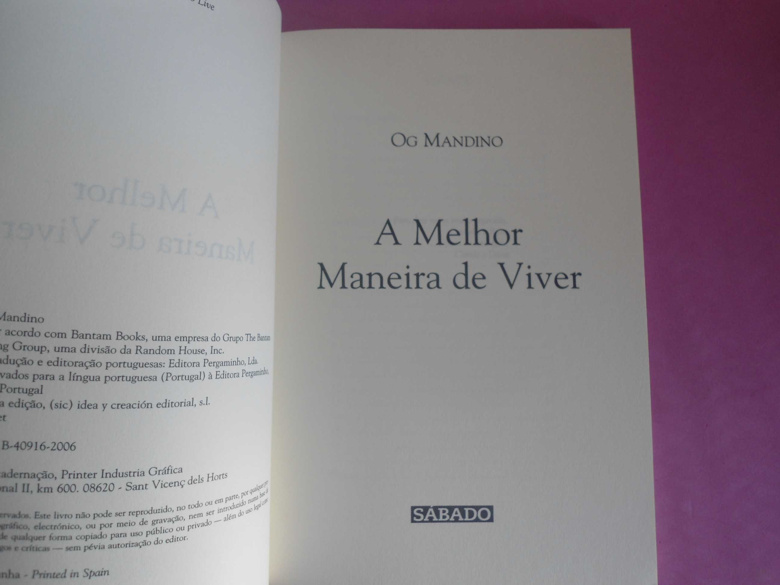 A melhor maneira de viver por OG Mandino