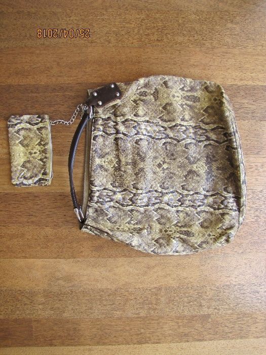 Deni Cler skórzana torebka worek a la pyton