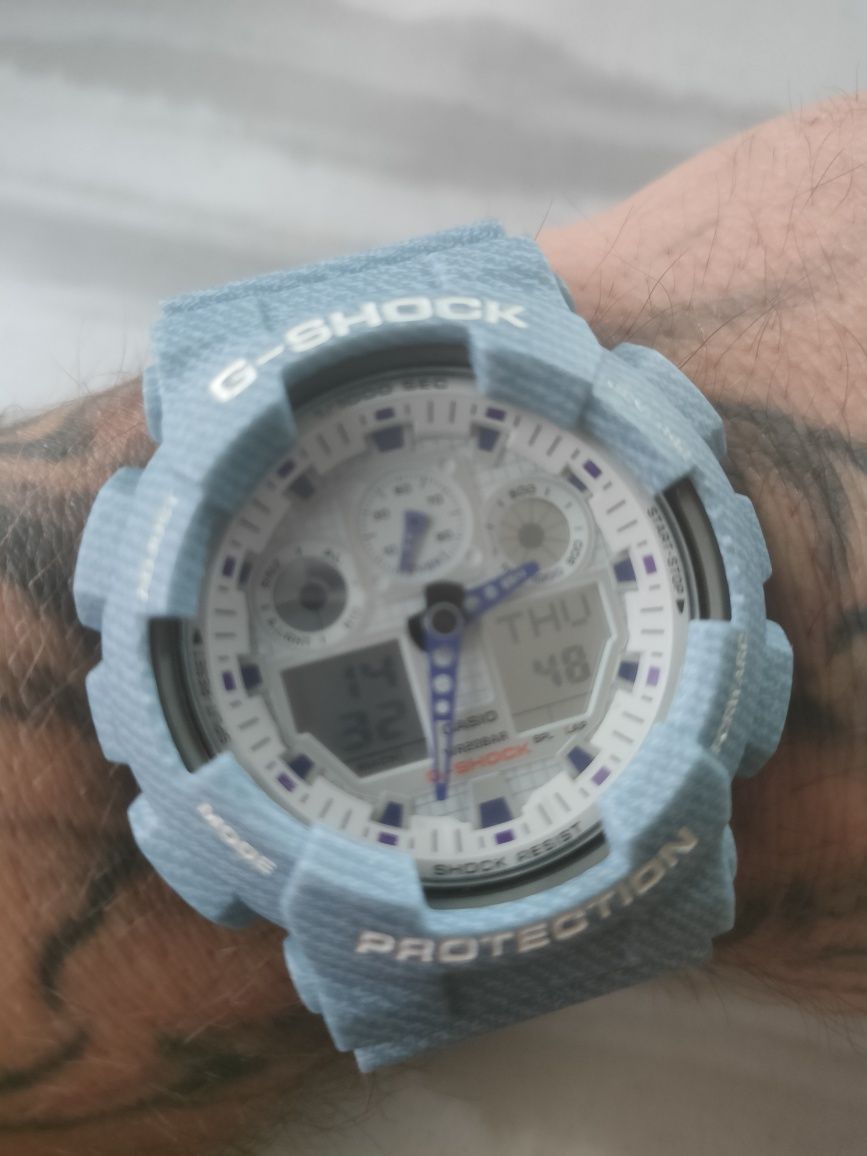 Casio g-shock Ga100a blue jeans