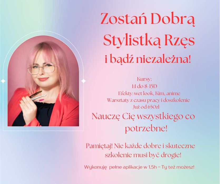 Kurs szkolenie przedłużanie rzęs wszystkie metody już od 650zł