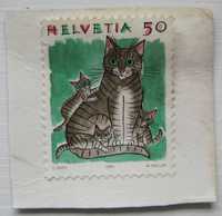 Поштова марка Швейцарія 1990 Домашні коти Кіт