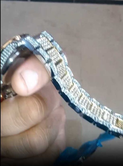 Relógio de Quartzo Cintilante Gelado de Luxo