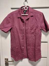 Koszula H&M S koszulka t-shirt krótki rękaw burgund bordowy