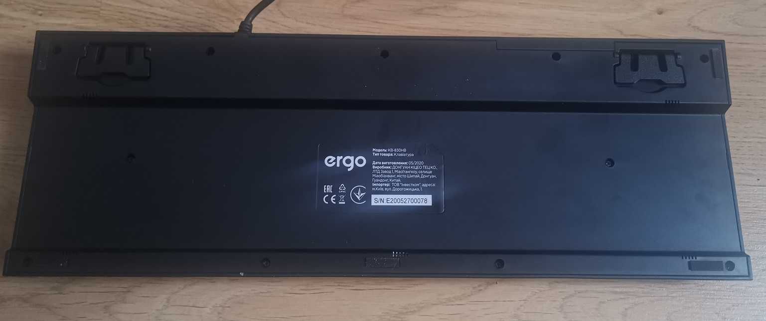 Игровая клавиатура Ergo KB-830HB, мембранно-механическая, идеал