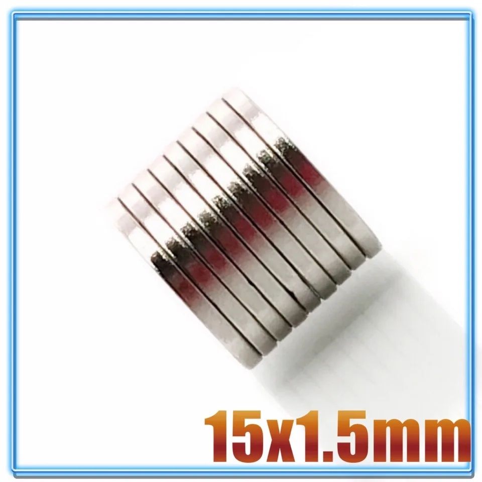 Magnes neodymowy N35 15x1.5mm zestaw 10szt