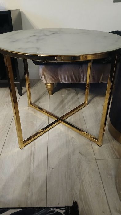 Stolik kawowy gold chrom
