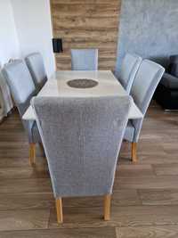 Krzesła tapicerowane szare komplet 6 sztuk