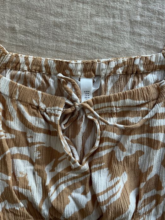 Crop top H&M beżowy
