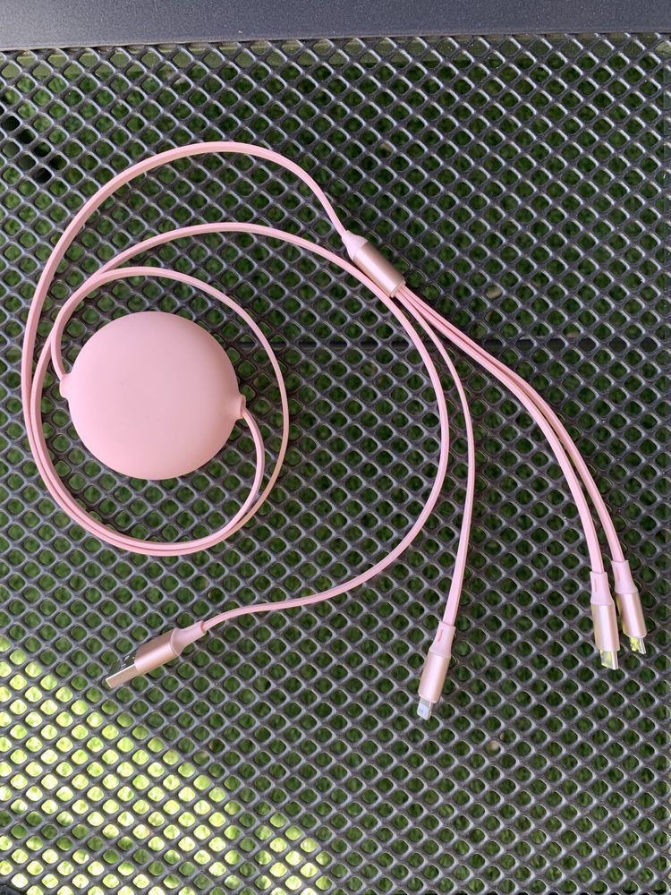Kabel 3w1 USB typu C USB Micro z organizerem regulacji długości