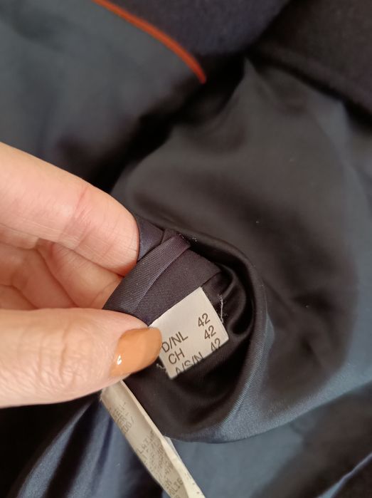 Granatowy męski płaszcz 70% wełna wool rozmiar XL