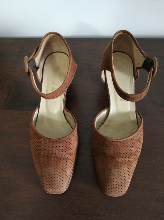 Sapatos tacão camurça VINTAGE