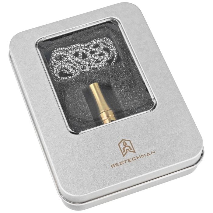 Gwizdek sygnalizacyjny Bestech Whistle Gold Titanium z łańcuszkiem