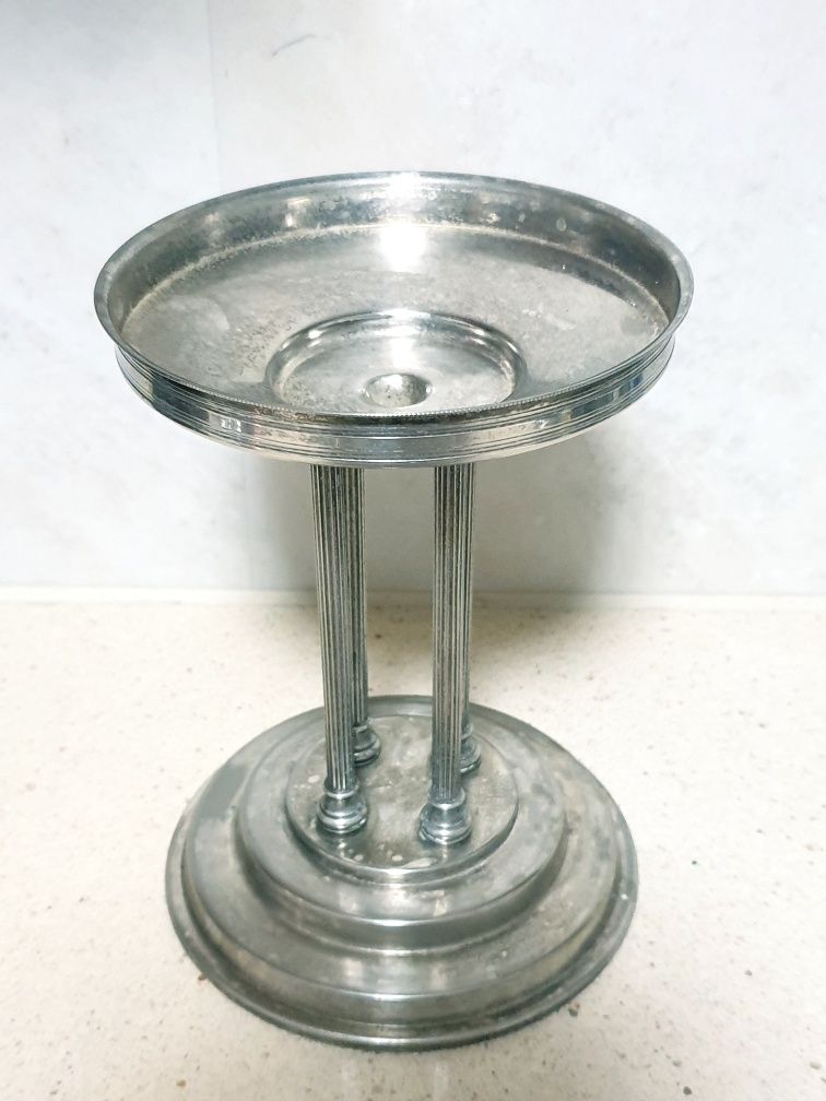 Fantastico antigo Centro de Mesa/fruteira - casquinha e vidro lapidado