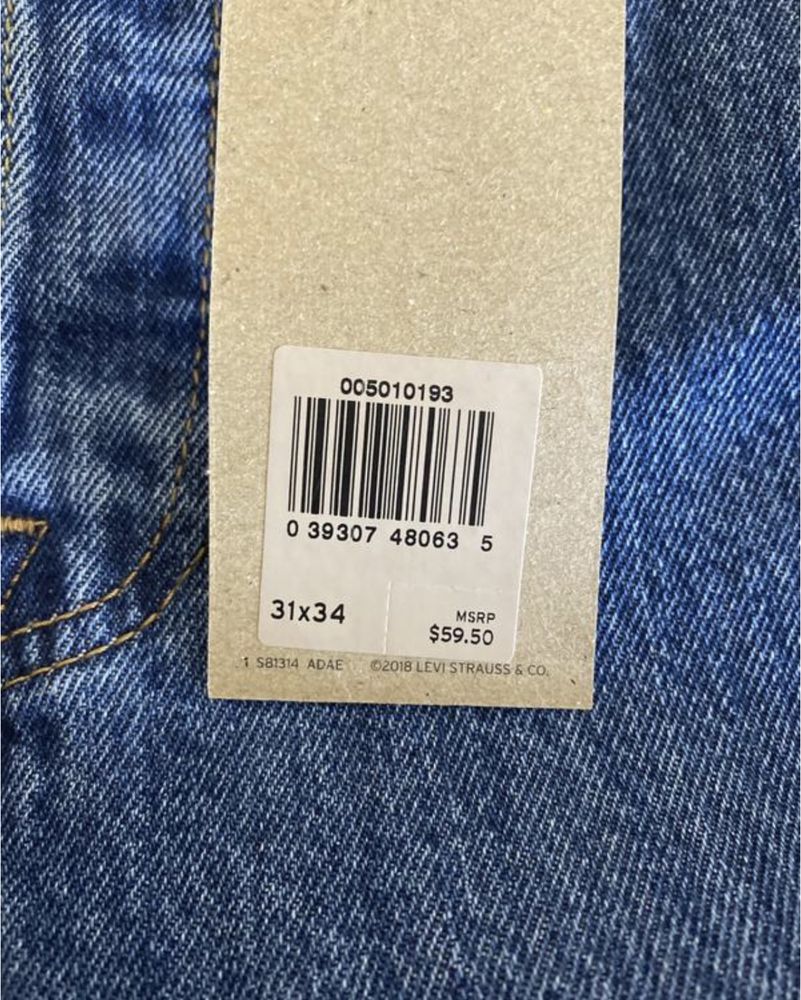 Новые мужские джинсы Levi’s 501