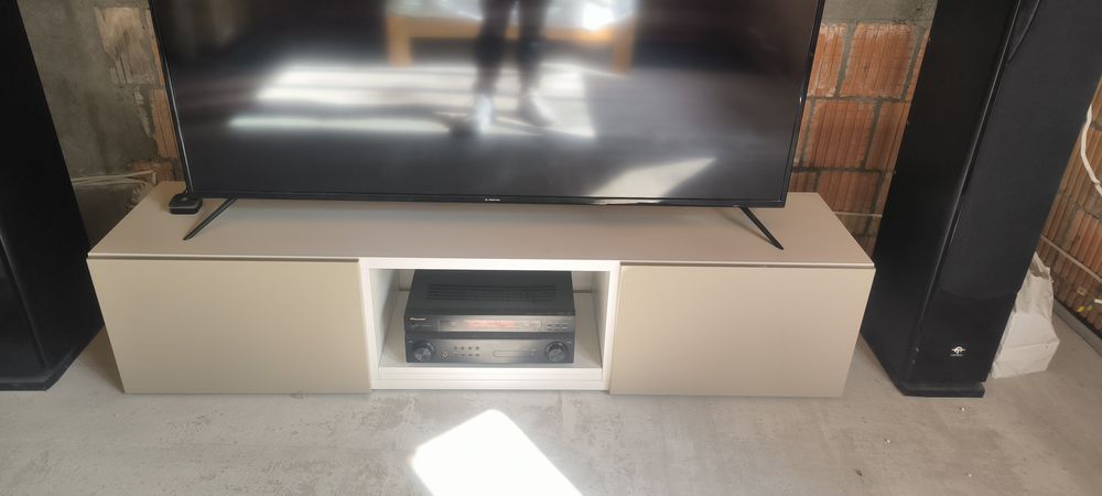 Szafka RTV biała szara 180 cm