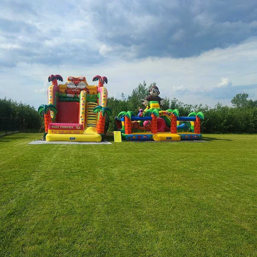 DMUCHANA ZJEŻDŻALNIA Dmuchaniec Popcorn Wata Cukrowa Nagłośnienie DJ