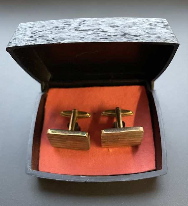 Spinki do mankietów w pudełku PRL vintage