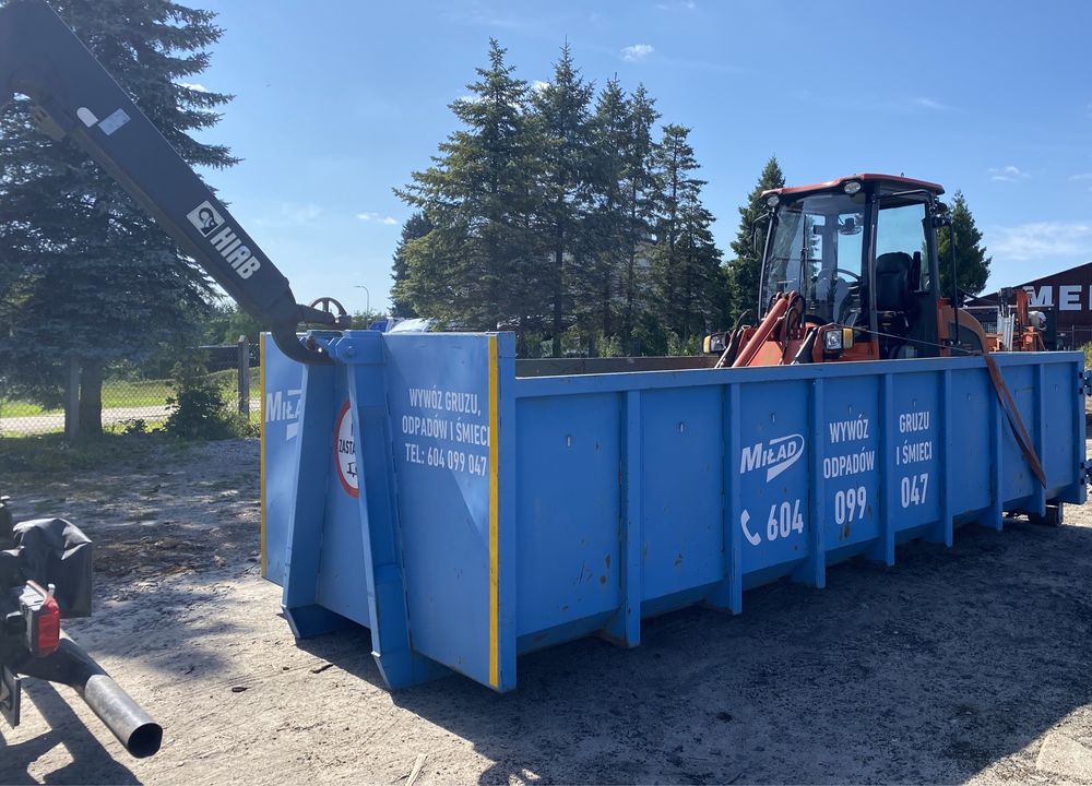 Kontenery na odpady gruz śmieci ziemię (BDO wywóz transport przyczepa)