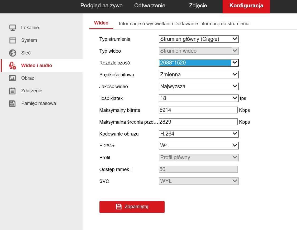 Rejestrator monitoring zestaw nagrywarka z kamerą i PoE switch