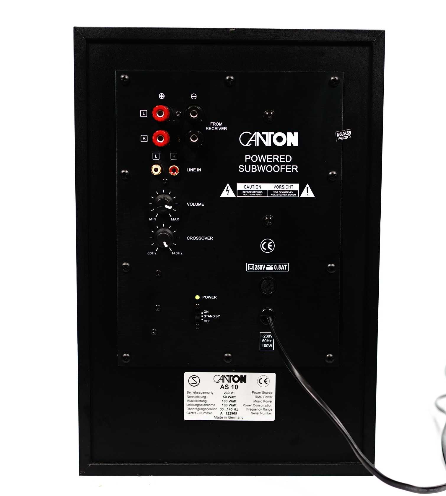 Subwoofer AKTYWNY Canton AS10 *Auto ON/OFF* Crossover * 100W