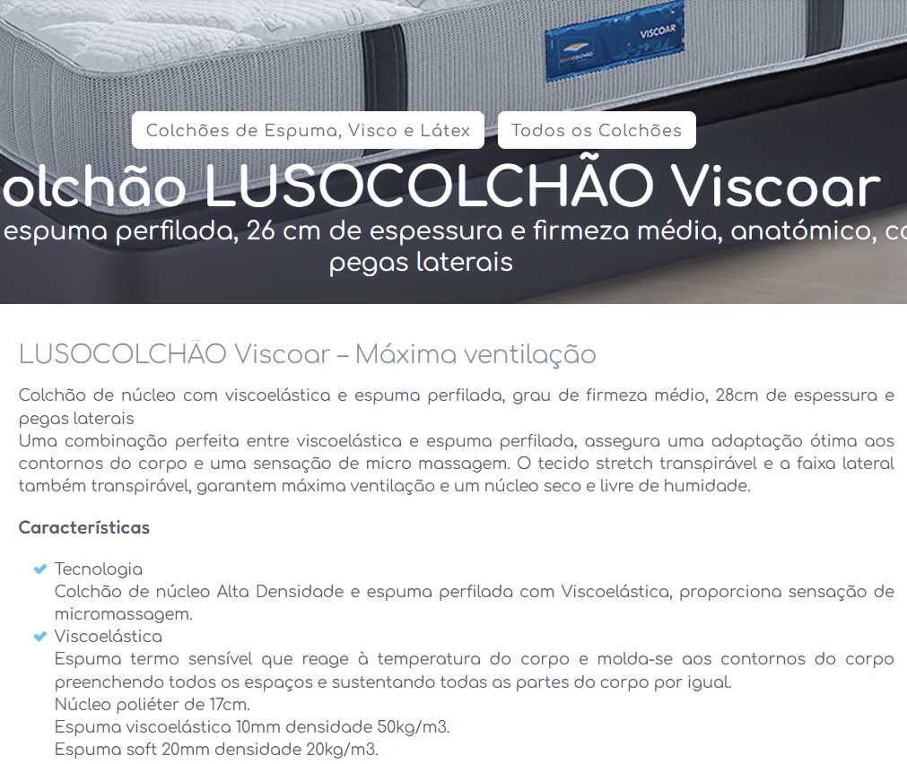 Colchão Viscoar 183*133 pouco uso