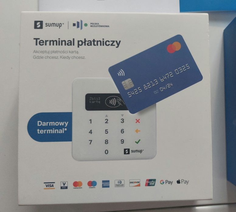Terminal płatniczy SumUp Air z pudełkiem