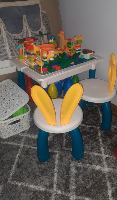 Дитячий ігровий багатофункціональний лего столик