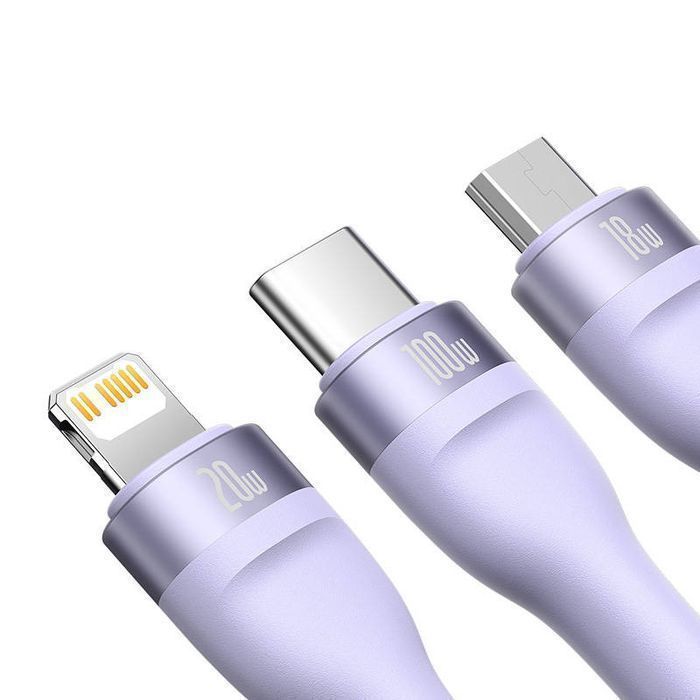Flash Micro Usb Baseus Series Usb Usb-C 100W, Lightning, (Fioletowy)