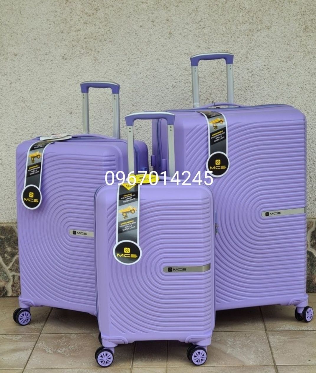 Прочный надежный чемодан полипропилен  MCS  374 Turkey