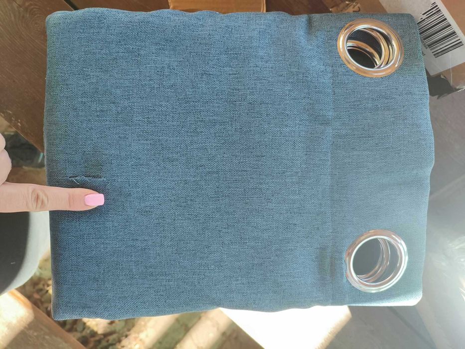 Zasłony stylizowane na lniane, 2 szt., niebieskie, 140x245 cm