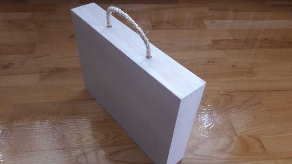 Skrzynka ażurowa pudełko drewniane Saska sznurek szkatułka