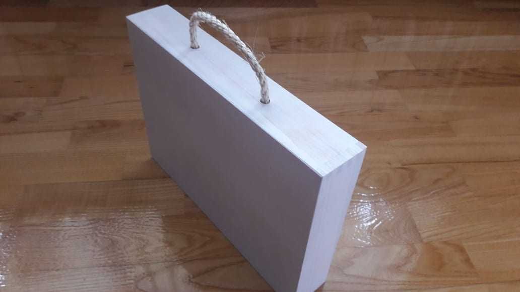 Skrzynka ażurowa pudełko drewniane Saska sznurek szkatułka