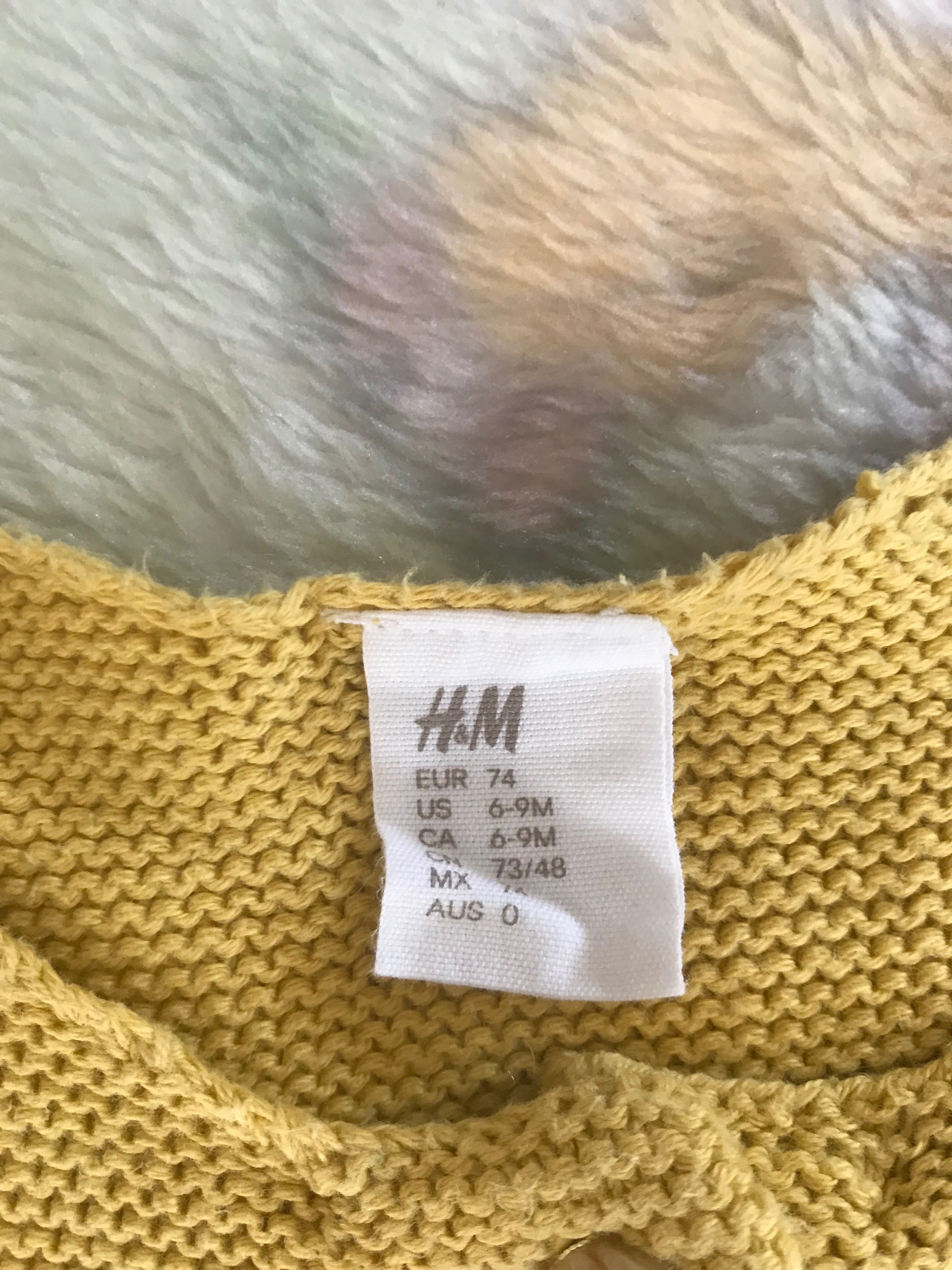 Sweter sweterek żółty musztardowy h&m r. 74