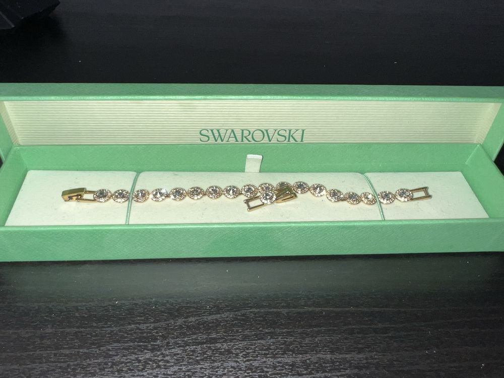 Pulseira Swarovski Angelic Dourada – Como Nova, com Caixa e Fatura