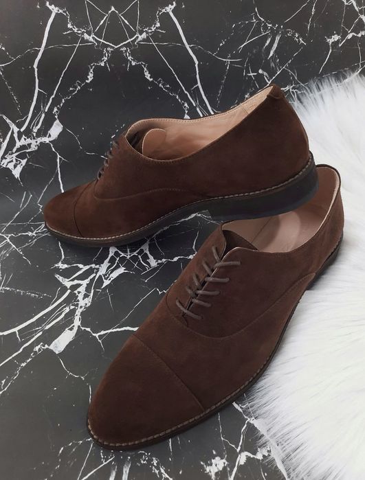 Мужские замшевые туфли, кожа