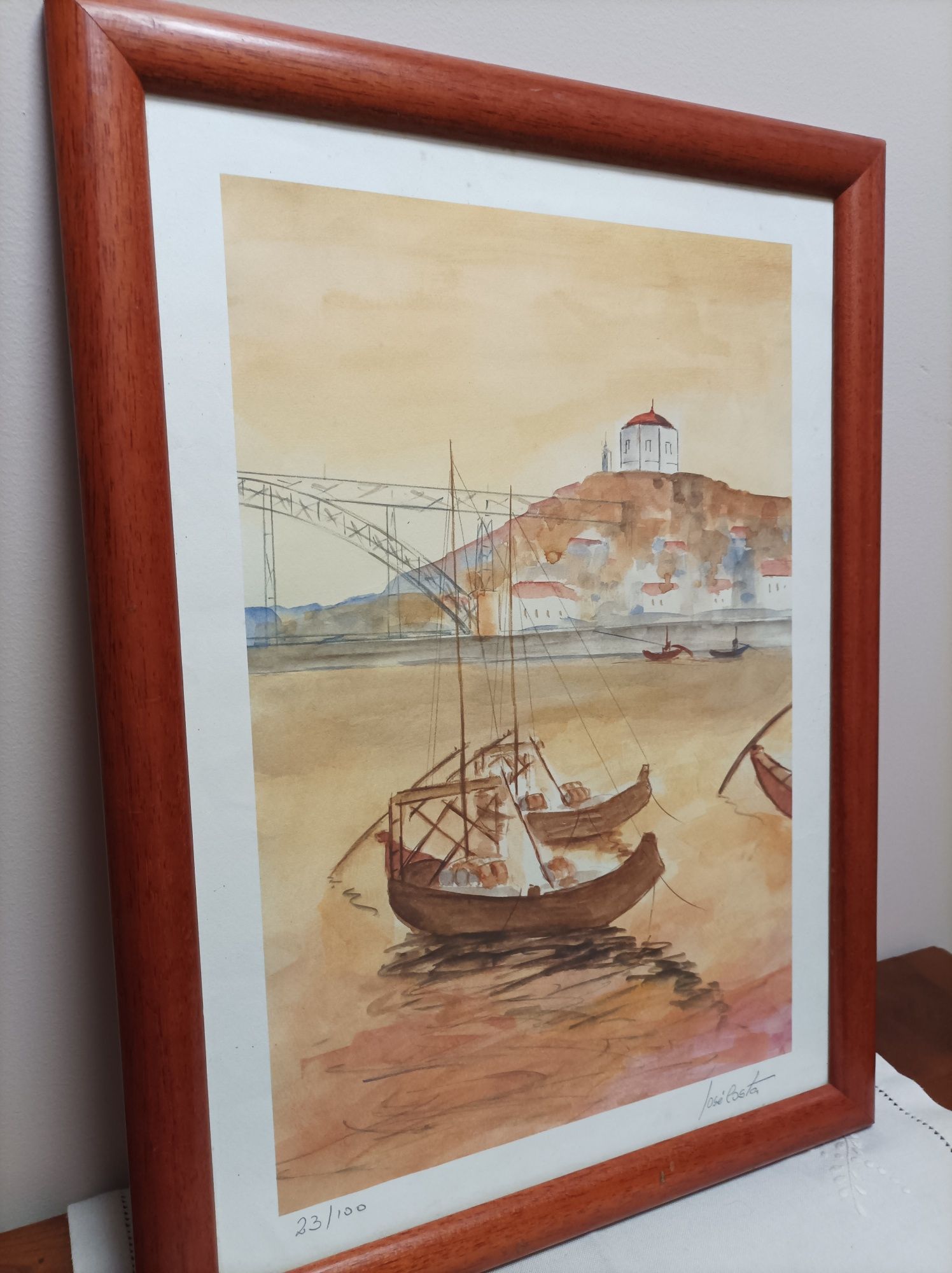 Quadro. Aguarela assinada.