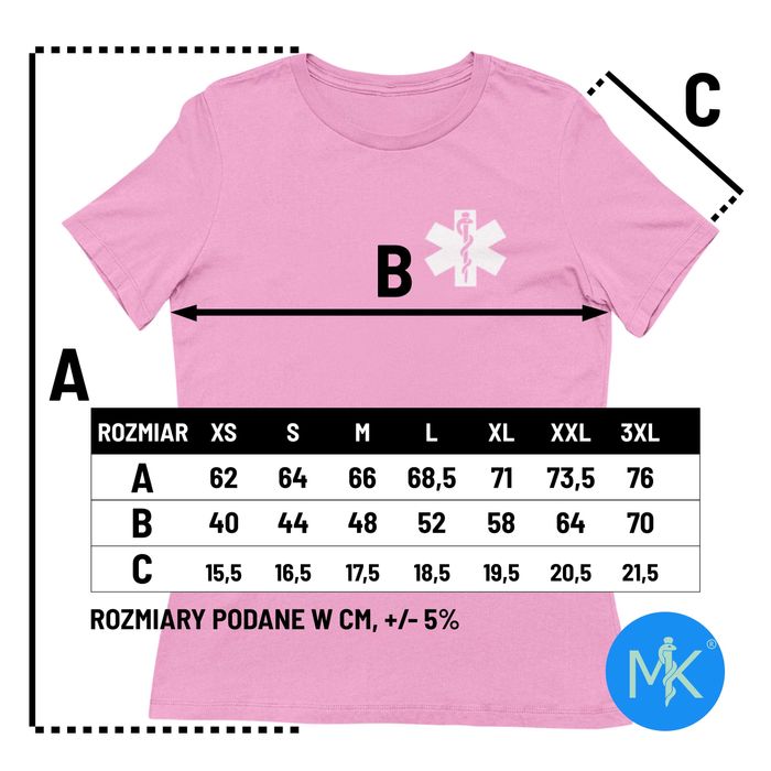 Koszulka opiekunka - różne kolory i wzory - XS - 2XL - wysyłka w 24h
