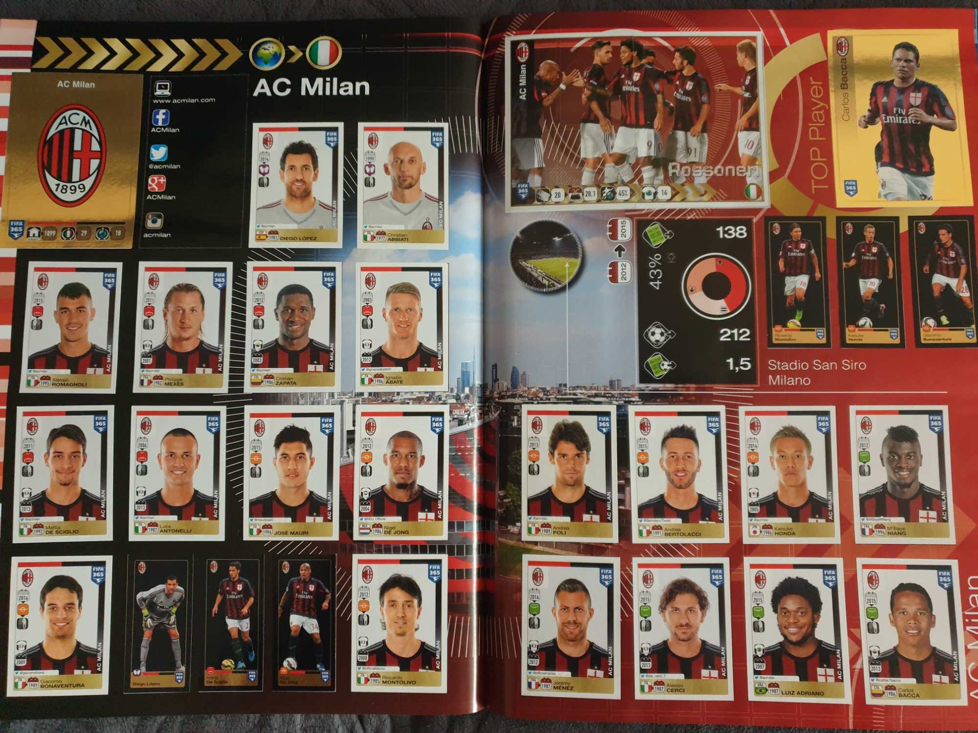 Kompletny album Panini FIFA 365: 15-16 (naklejki)