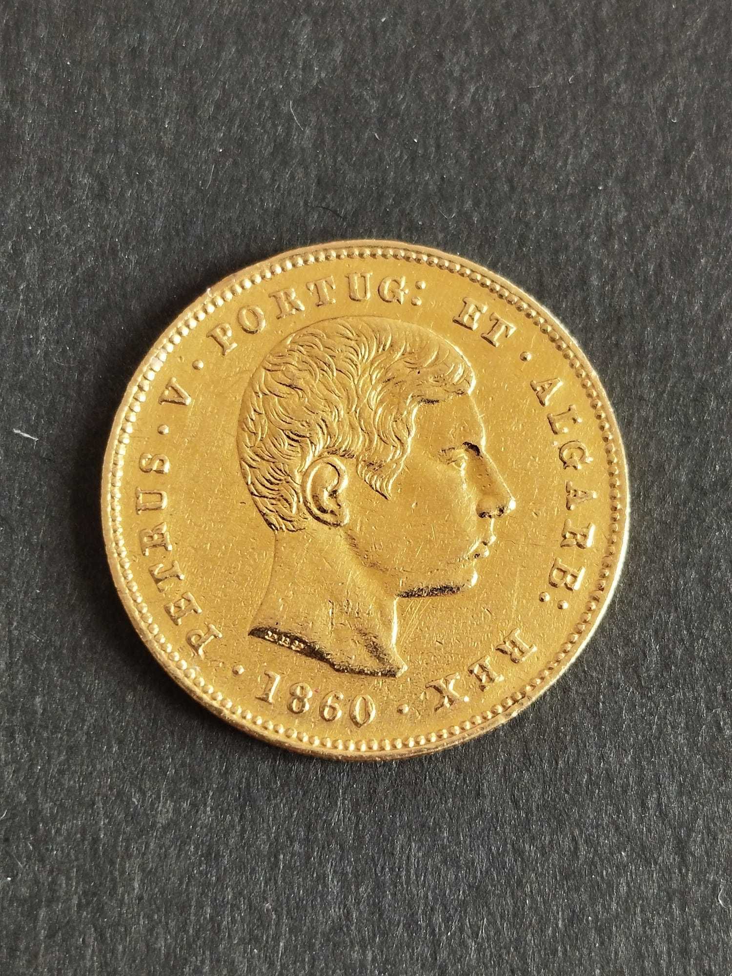 1860 - D. Pedro V - 5000 Reis - Ouro