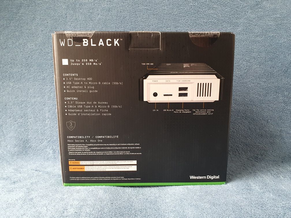 Nowy Dysk Zewnętrzny WD BLACK D10 12TB XBOX Game Drive HDD 3,5" ŁÓDŹ