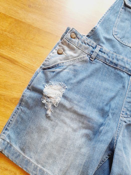 Ogrodniczki jeansowe M ogrodniczki krótkie spodenki f&f