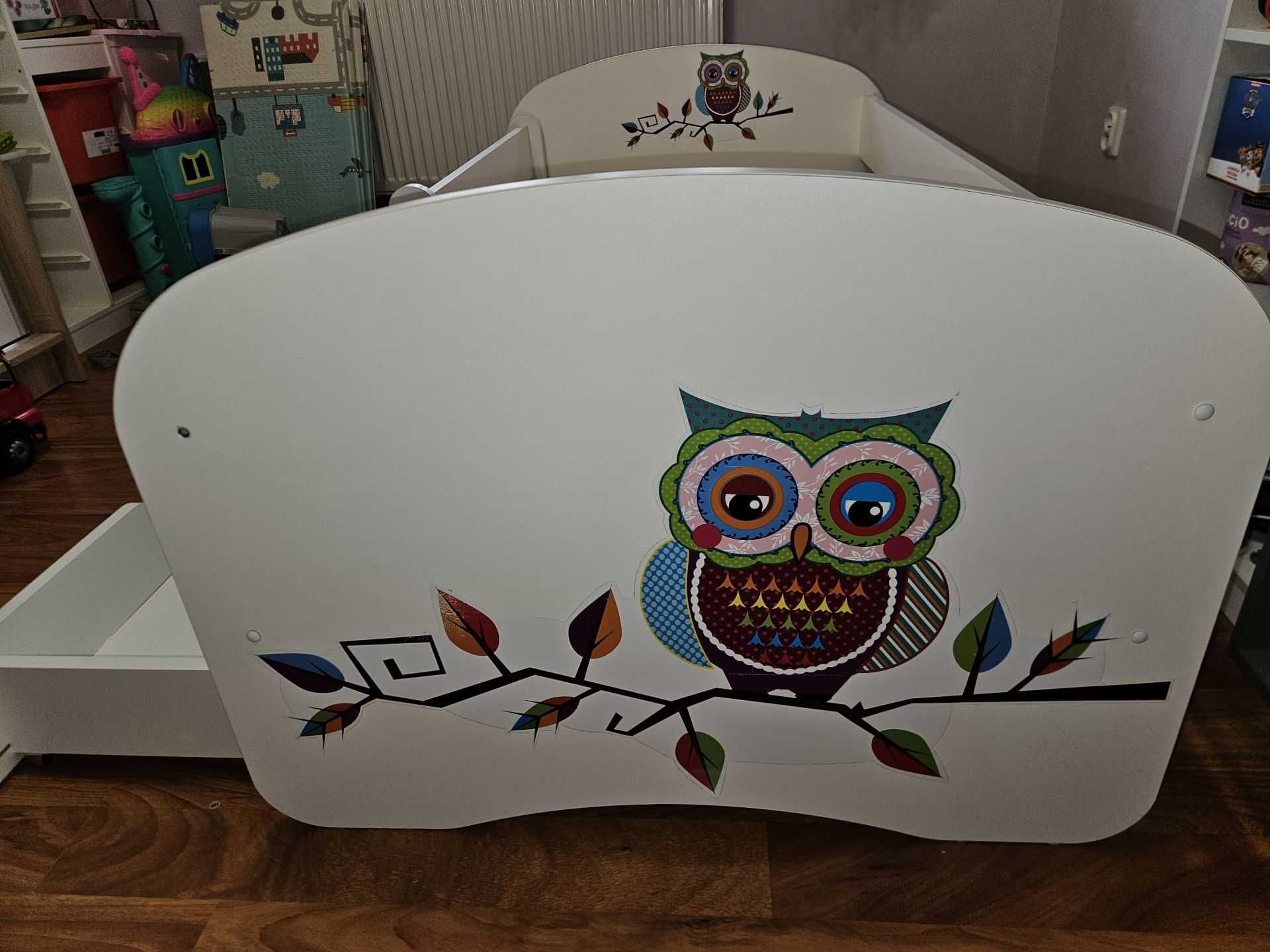 Łóżko dziecięce 140 x 70 cm z sówką